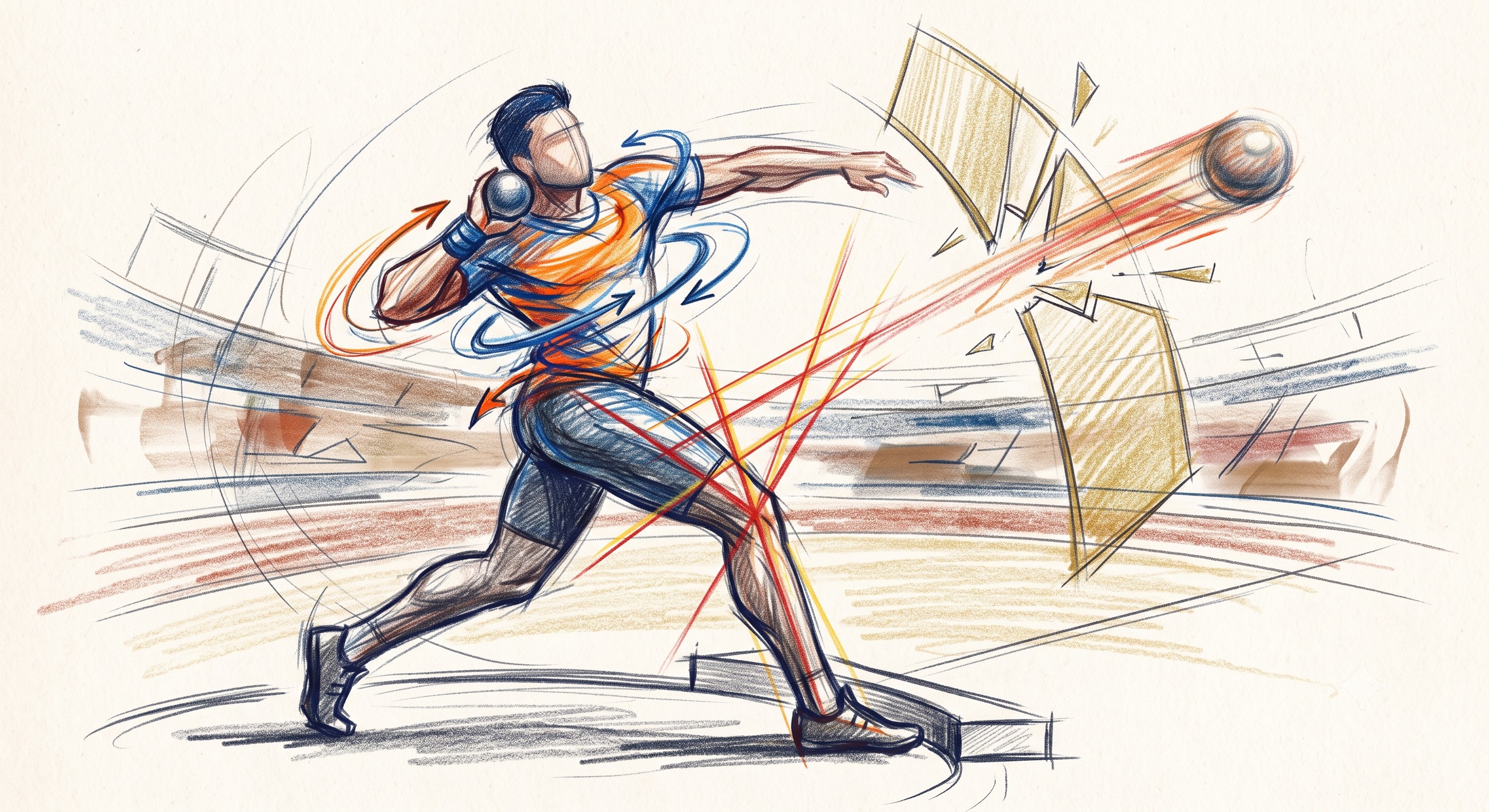 Indian shot putter Samardeep Singh Gill in mid-spin at the Jawaharlal Nehru Stadium in New Delhi